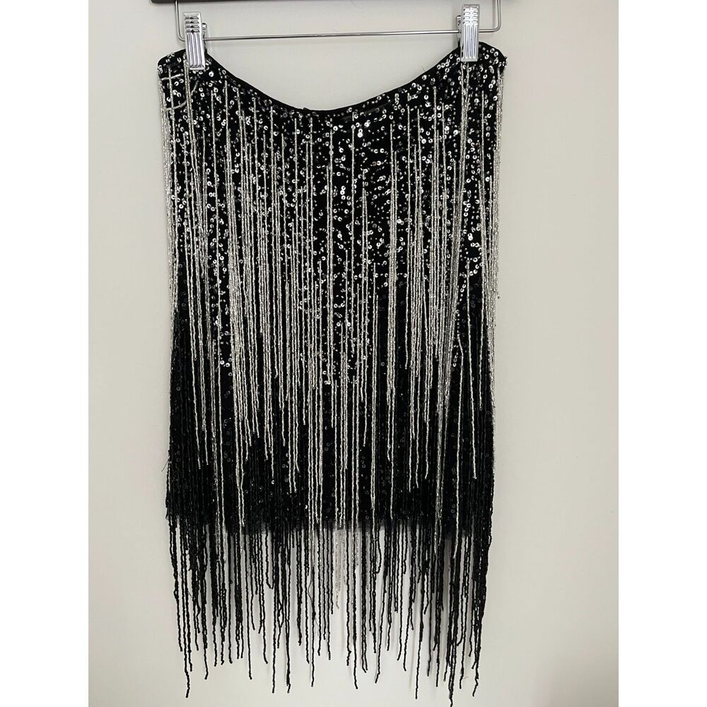 Nasty Gal Beaded Sequin Festival Skirt Sz 8